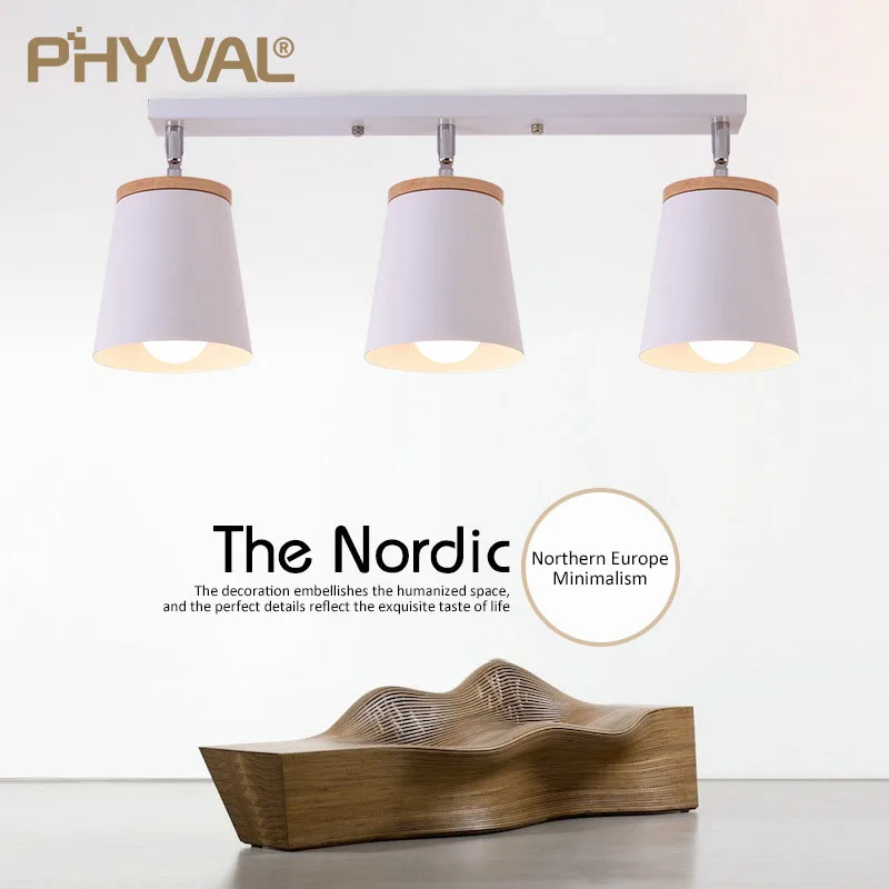 Nordic Modern Ceiling Lamps Bedroom Adjustable Lights Creative Study Aisle LED Wooden Wall Lamp And Ceiling Lamp Black And White