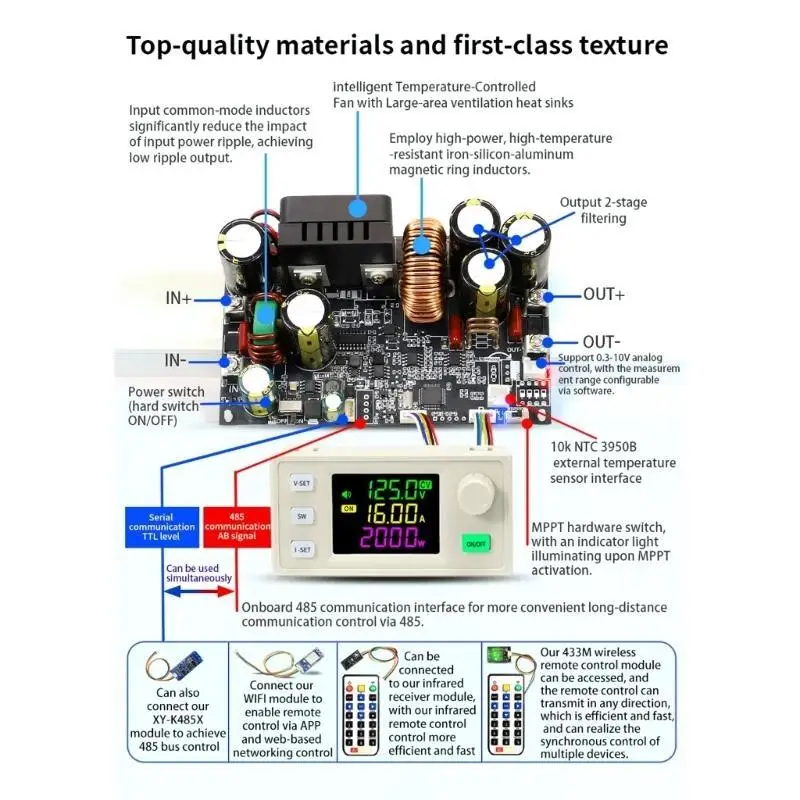 R53C High Power Digital Control Direct Current Power Supply Module, Variable Voltages, Suitable for Laboratory and Hobbyists