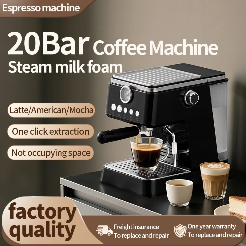 Profession Coffee Maker 20Bar Automatic Espresso Machine with Milk Frother - One Touch for Latte/Cappuccino/Americano