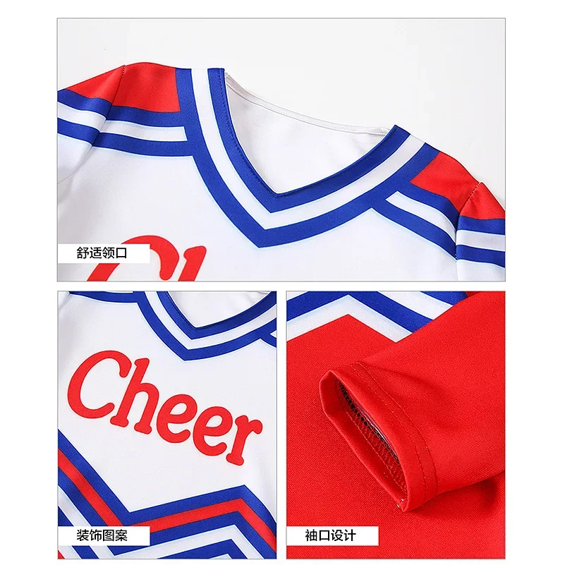 5 ピース/セットキッズガールズチアリーディング衣装子供ダンス衣装子供競争チアリーダー学校チーム制服クラス