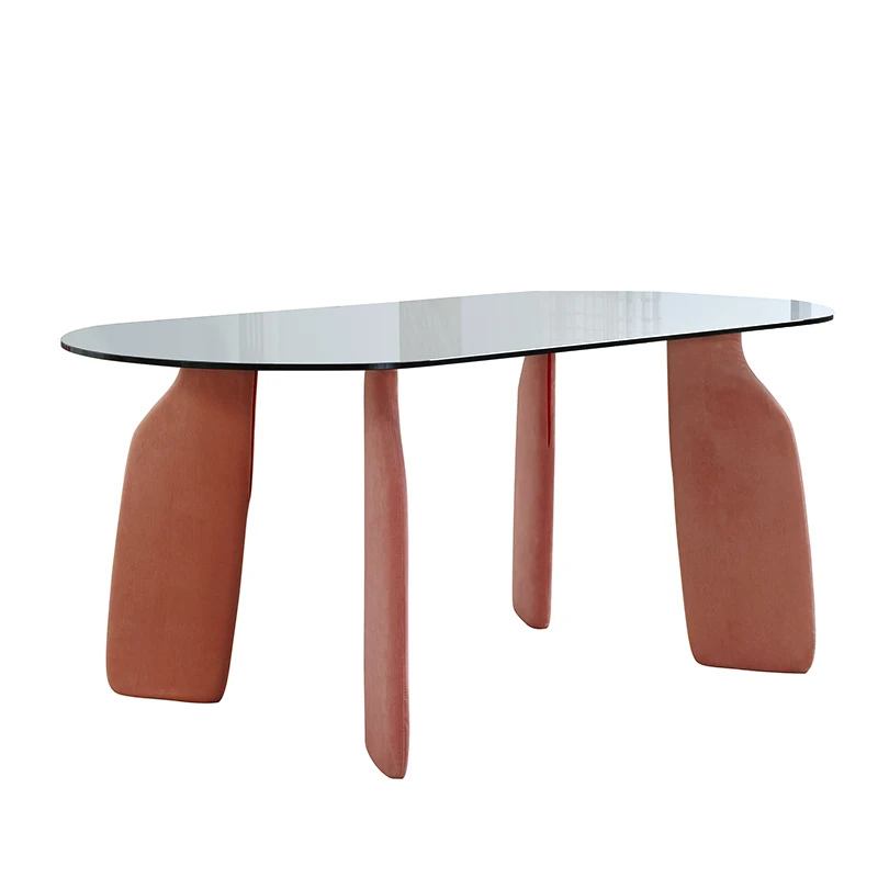 

Tempered glass table, dining table, modern minimalist INS art new products