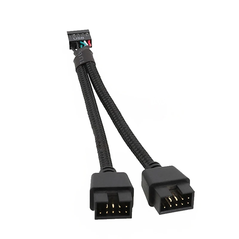 

1PCS 15cm Motherboard 9pin Extension Cable Adapter USB Header Splitter Female 1 To 2 Male Desktop 9-Pin USB2.0 HUB Connector ﻿