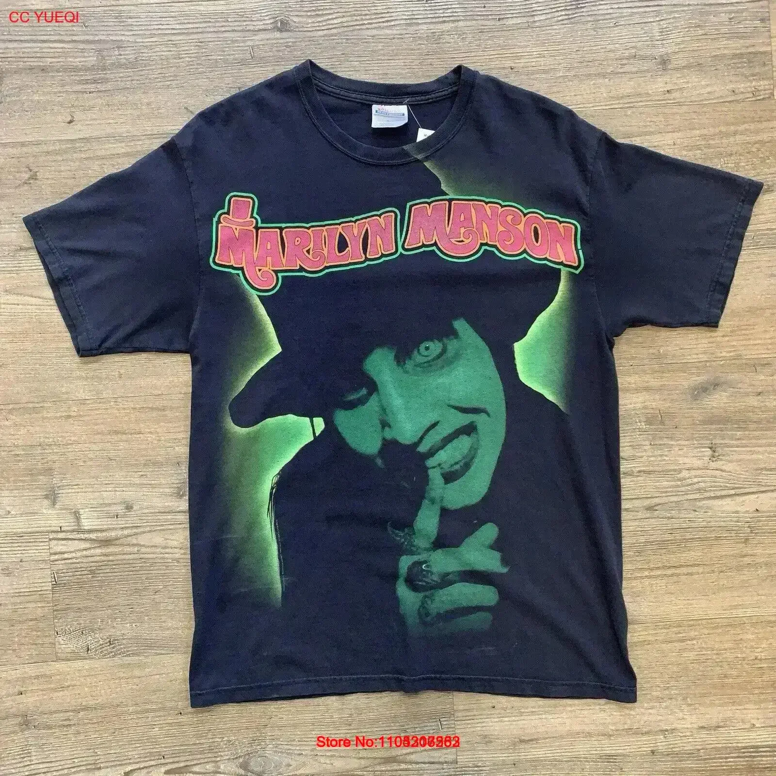 

Детская футболка Мэрилин Мэнсон 2000-х годов с запахом, винтажный стираный дышащий универсальный топ для повседневной носки, унисекс с графикой