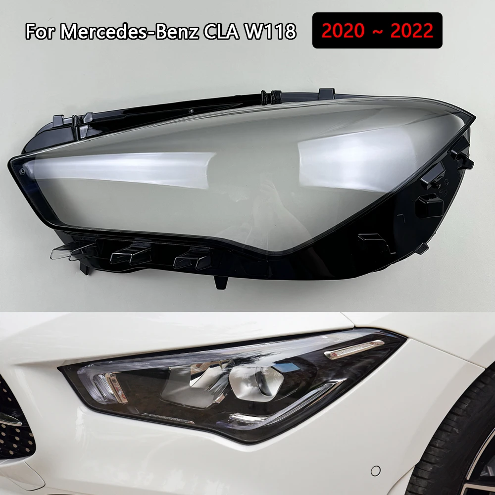 

For Mercedes-Benz CLA W118 2020 2021 2022 Headlamp Cover Transparent Lampshade Headlight Shell Mask Lens Plexiglass