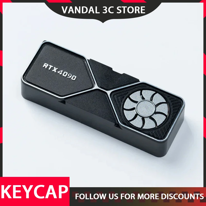 Rtx4090 أغطية المفاتيح بارد Keycap بطاقة الرسومات مظهر مفتاح غطاء للوحة المفاتيح باستخدام الحاسب الآلي بأكسيد الألومنيوم متوافق الكرز Mx التبديل