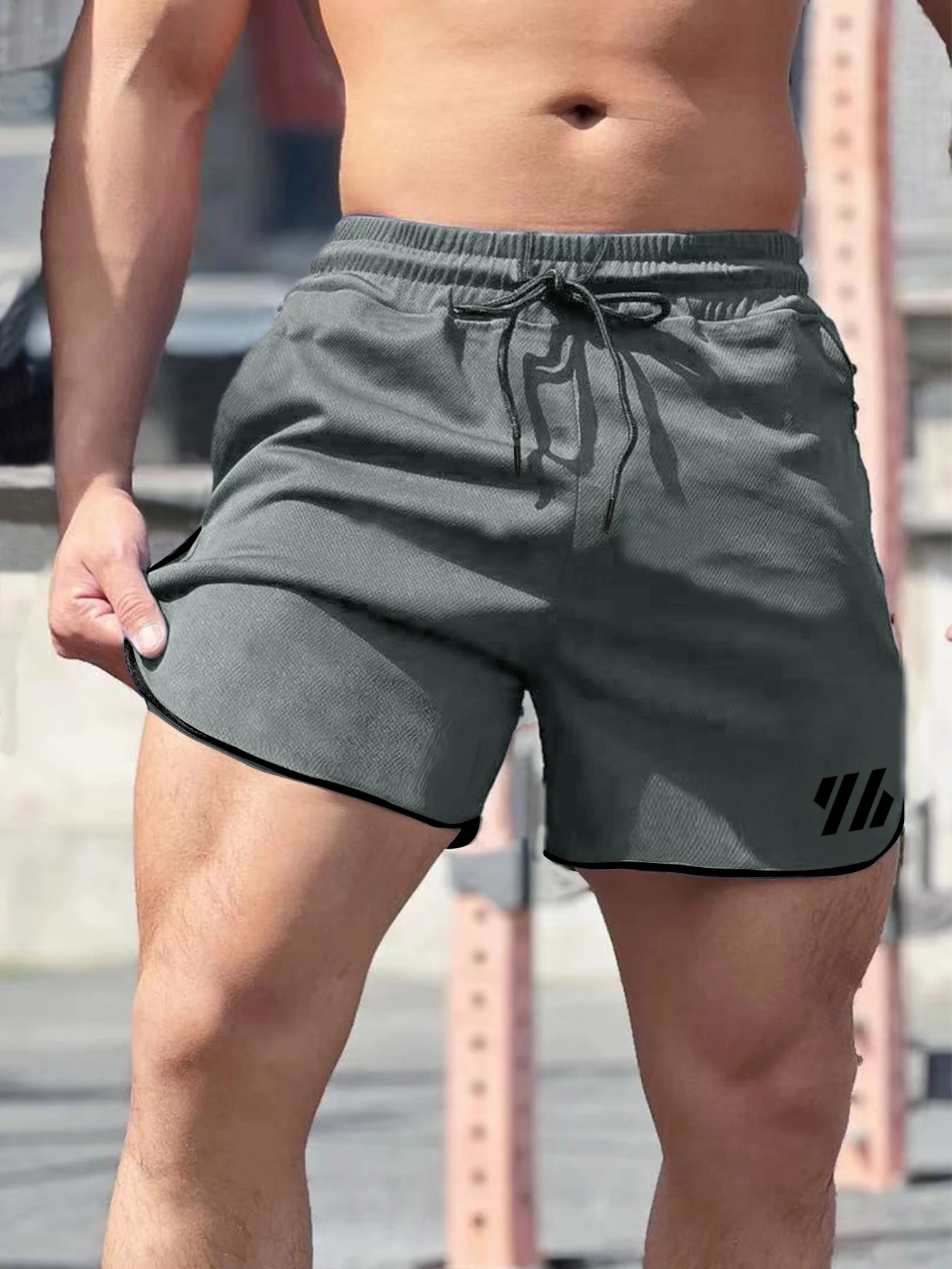 Summer sports shorts men's quick-drying color matching outdoor running training pants trendy brand iron squat fitness pants