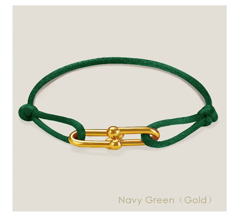 MOONLIGHT Classic Adjustable U-Shape Charm Bracelets for Women High Quality Silk Rope Bracelet Female Jewelry Gifts Wholesale