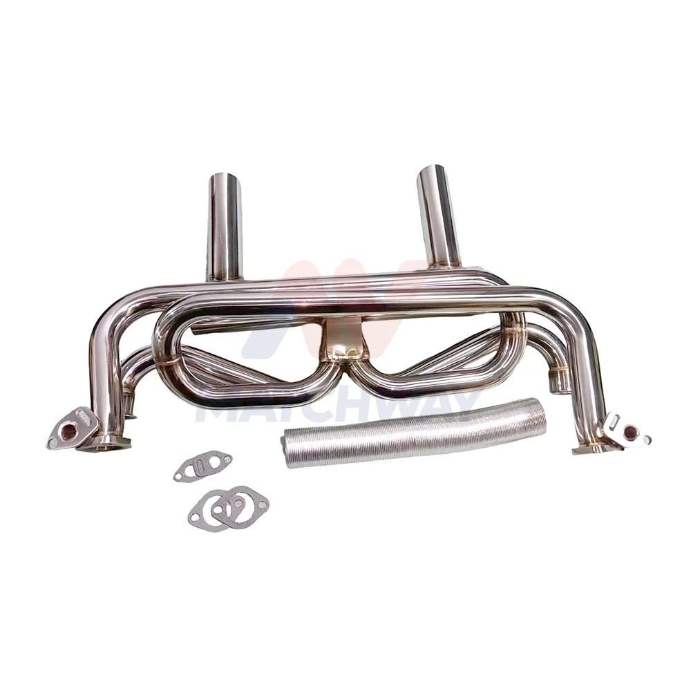 Exhaust Header 201 Stainless Steel 100% TIG Welded for VW Beetle Bug Ghia 66-73 Exhaust Manifold Muffler
