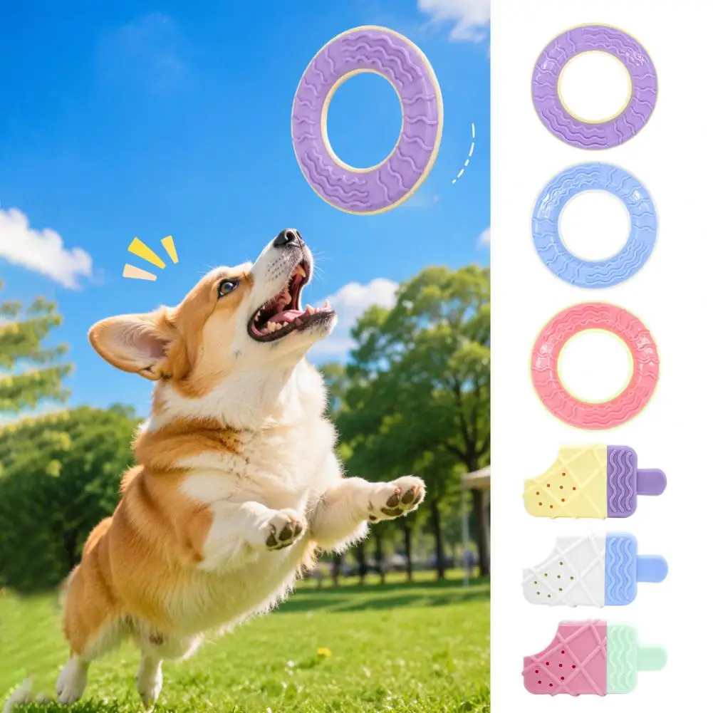 Pet Play Accessories Dog Chew Toys Dog Chew Toy for Summer Reusable Ice Freezer Toy Donut Shape Teeth Pet Toy for Heat Relief