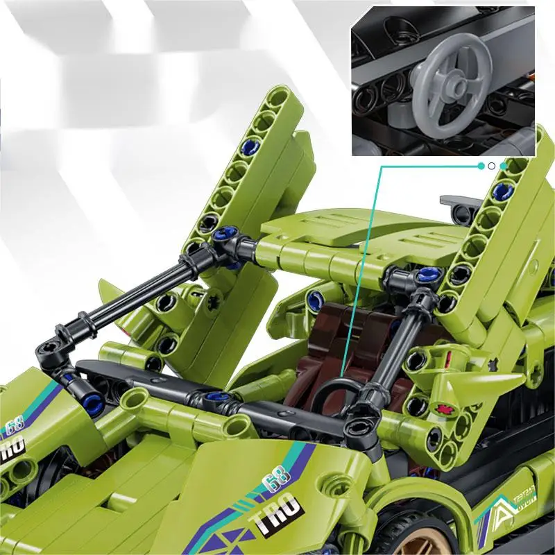 Technical Super Racing Car Model Building Blocks Automobile Pull Back DIY MOC Vehicle Bricks Children Construction Toys