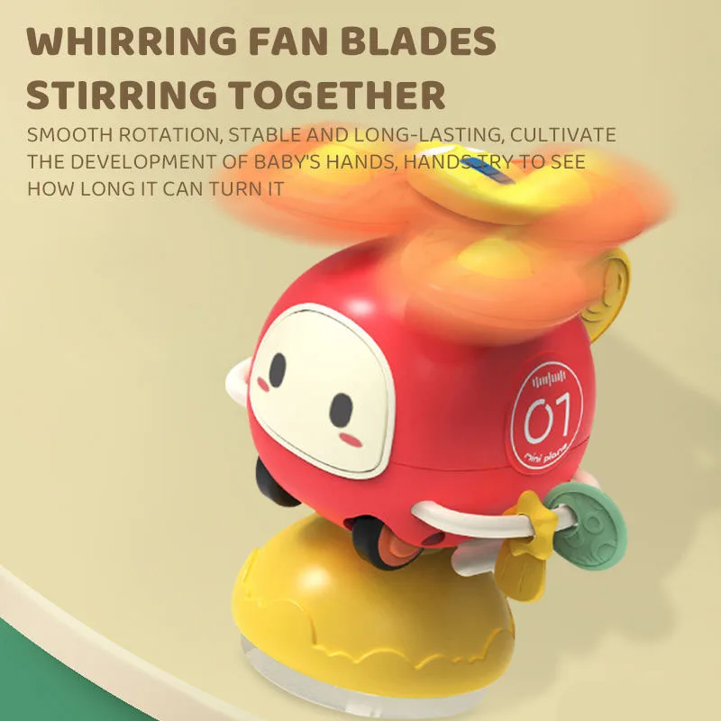 Divertimento dei cartoni animati per bambini, puzzle per l'educazione precoce, ventosa, inerzia, rotazione della forma dell'aereo, giocattolo giroscopico lenitivo