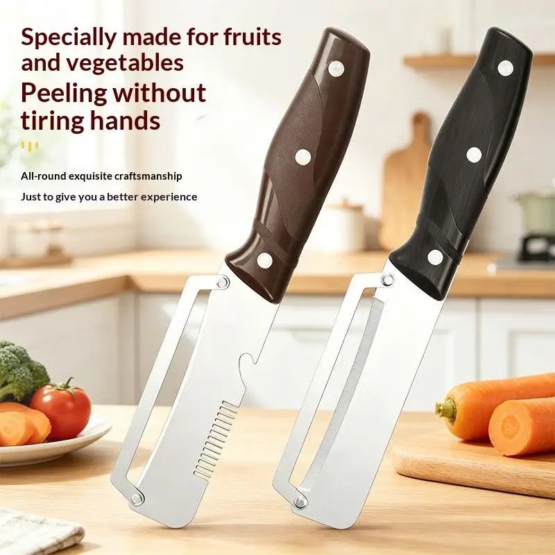 3-in-1 Serrated Peeling Knife Premium Vegetable Peeler With Handle And Bottle Opener Kitchen Tool