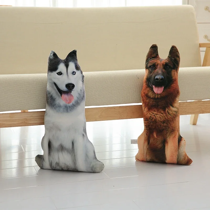 50cm 귀여운 실물 같은 3D 고양이 개 봉제 인형 부드러운 동물 인형 시뮬레이션 수면 베개 소파 쿠션 홈 장식 선물