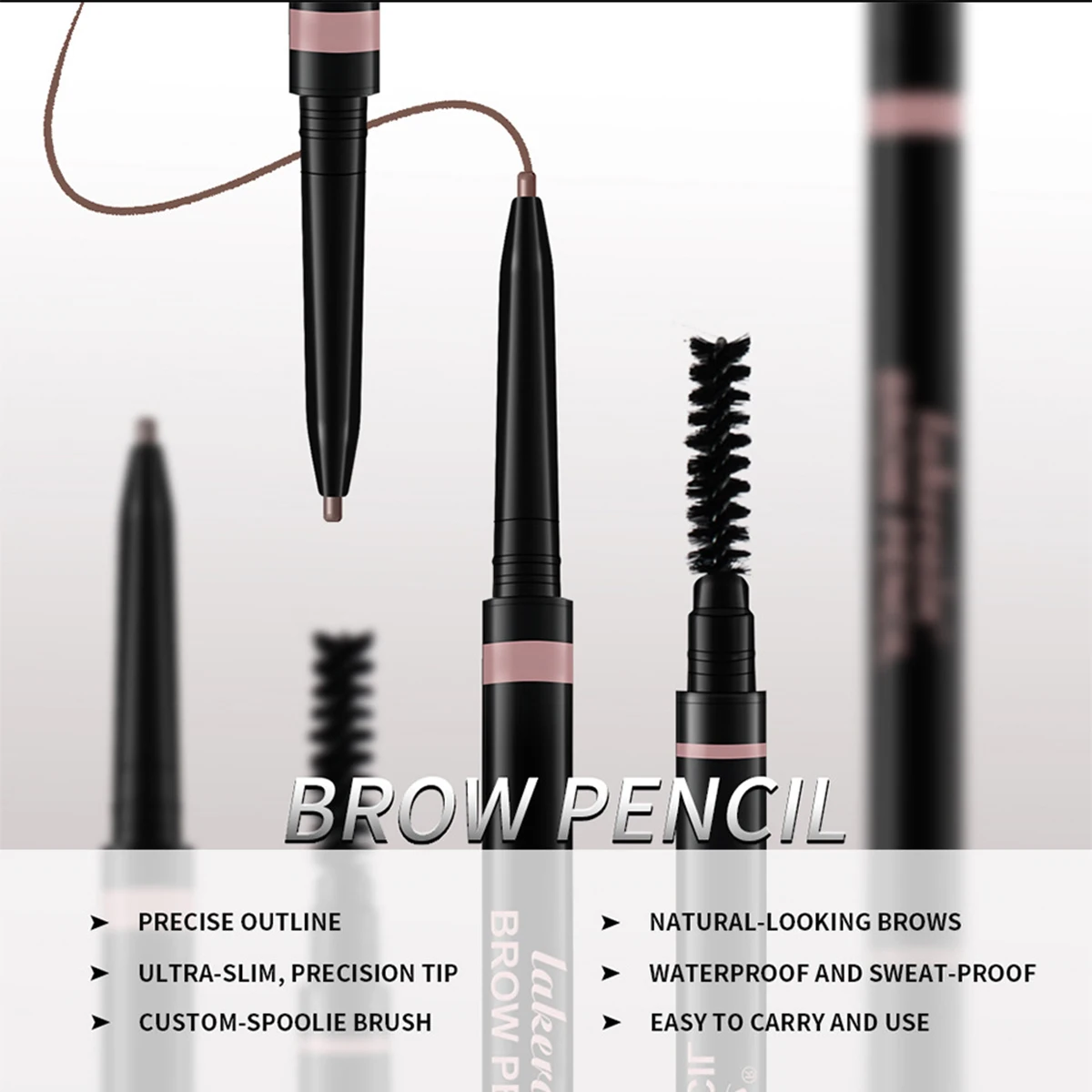 Matita per sopracciglia, Matita per sopracciglia Pennello per sopracciglia Matita per sopracciglia Wild Brow 2 in 1, Singolo portatile impermeabile