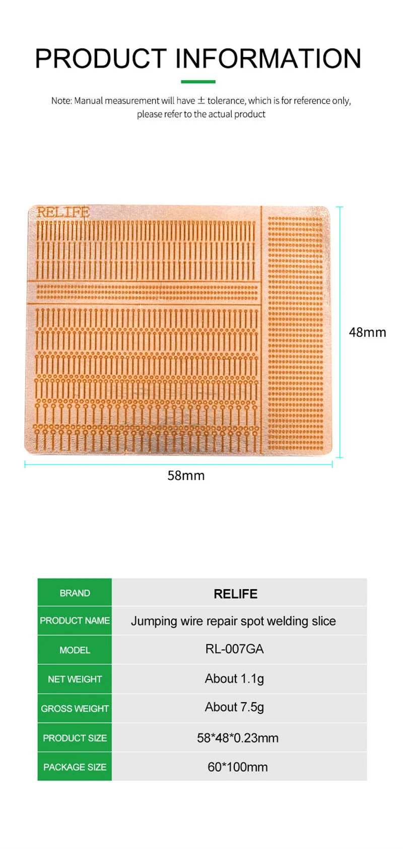 RELIFE RL-007GA Dot Repairing Solder Lug for Mobile Phone Welding Flywire Replacement Spot Soldering Jumper Wire Repair Pad