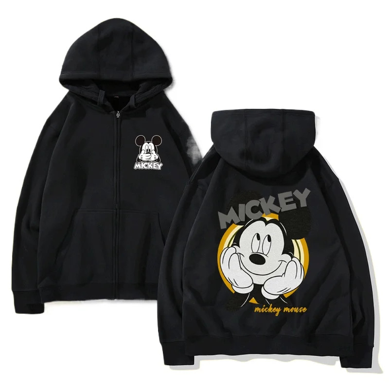 Mickey and Minnie cartoon couple outfit sports warm jacket Disney Mickey Mouse Mickey and Minnie hooded cardigan hoodie hoodie