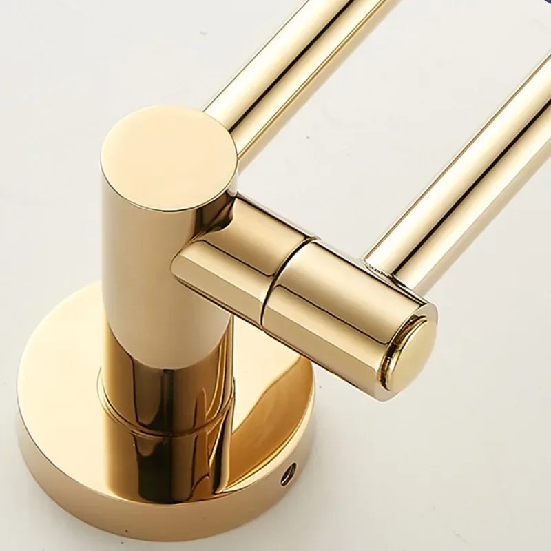Rotating Brass Towel Rack Rust-Resistant Design Fade-Resistant Finish Strong Weight-Bearing Storage Space-Saving Bath Shelf