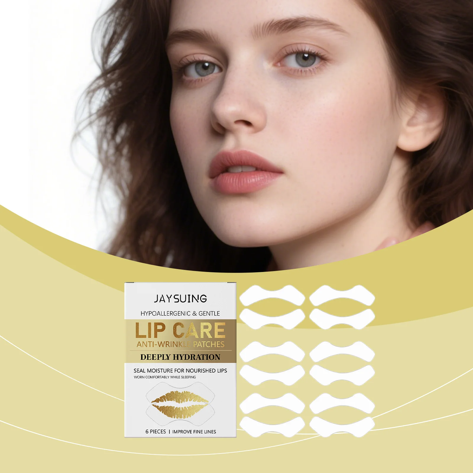 

Hyaluronic Acid Nourishing Lip Mask Improve Fine Lines Reduce Dead Skin Long-Lasting Hydration Gentlees Dudu Lip Care Patches