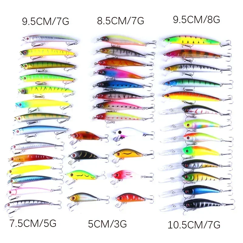 ZWICKE 43PCS Sea Artificial Lure Fishing Crank Bait Topwater Wobblers Pike Trolling Hard Lure Peche Swimbait Fake Baits Trolls