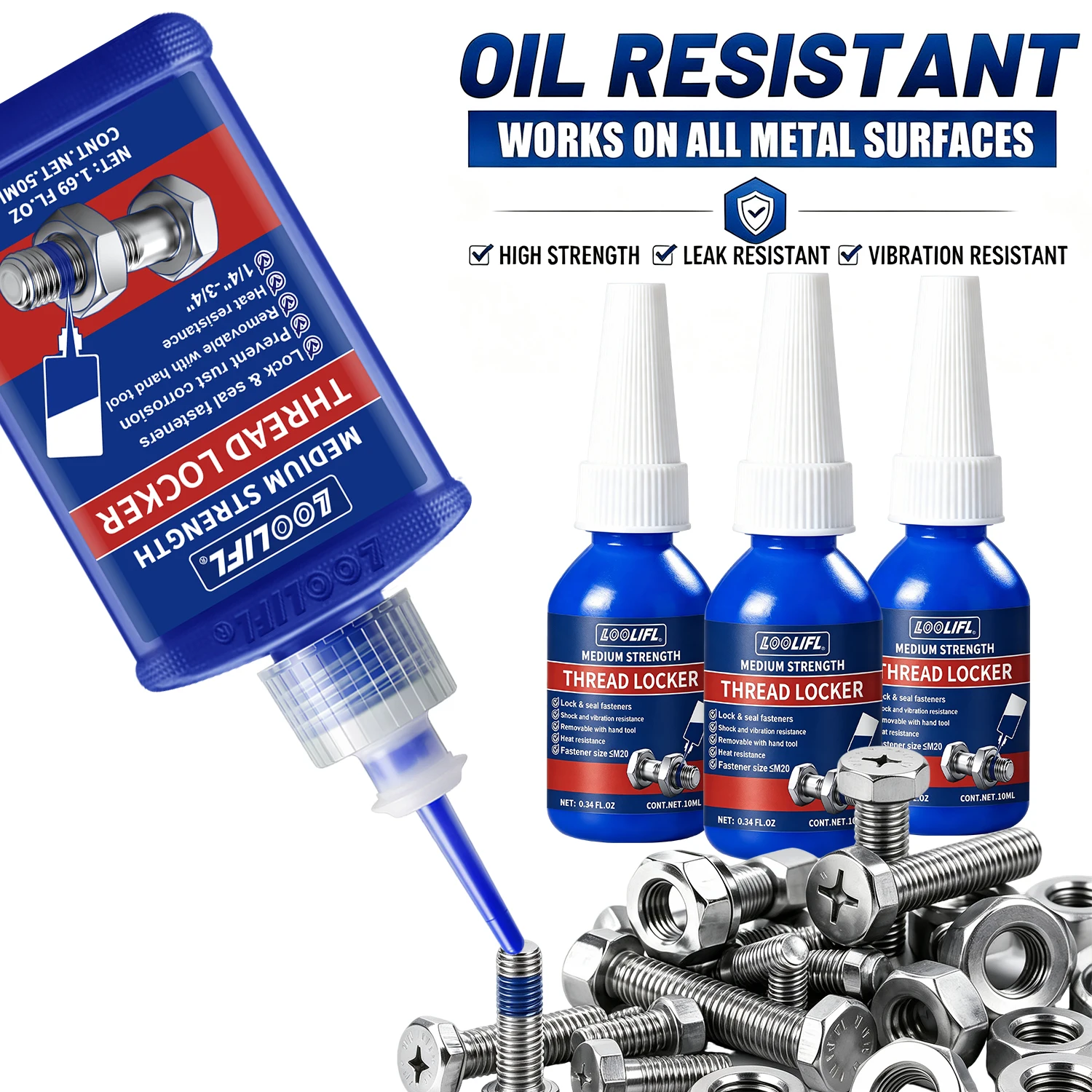 High Strength 50G 243 Threadlocker 271 Screw Lock Glue Anti Loose Anaerobic Adhesive For Bolt Nut Anti Vibration Thread Sealant