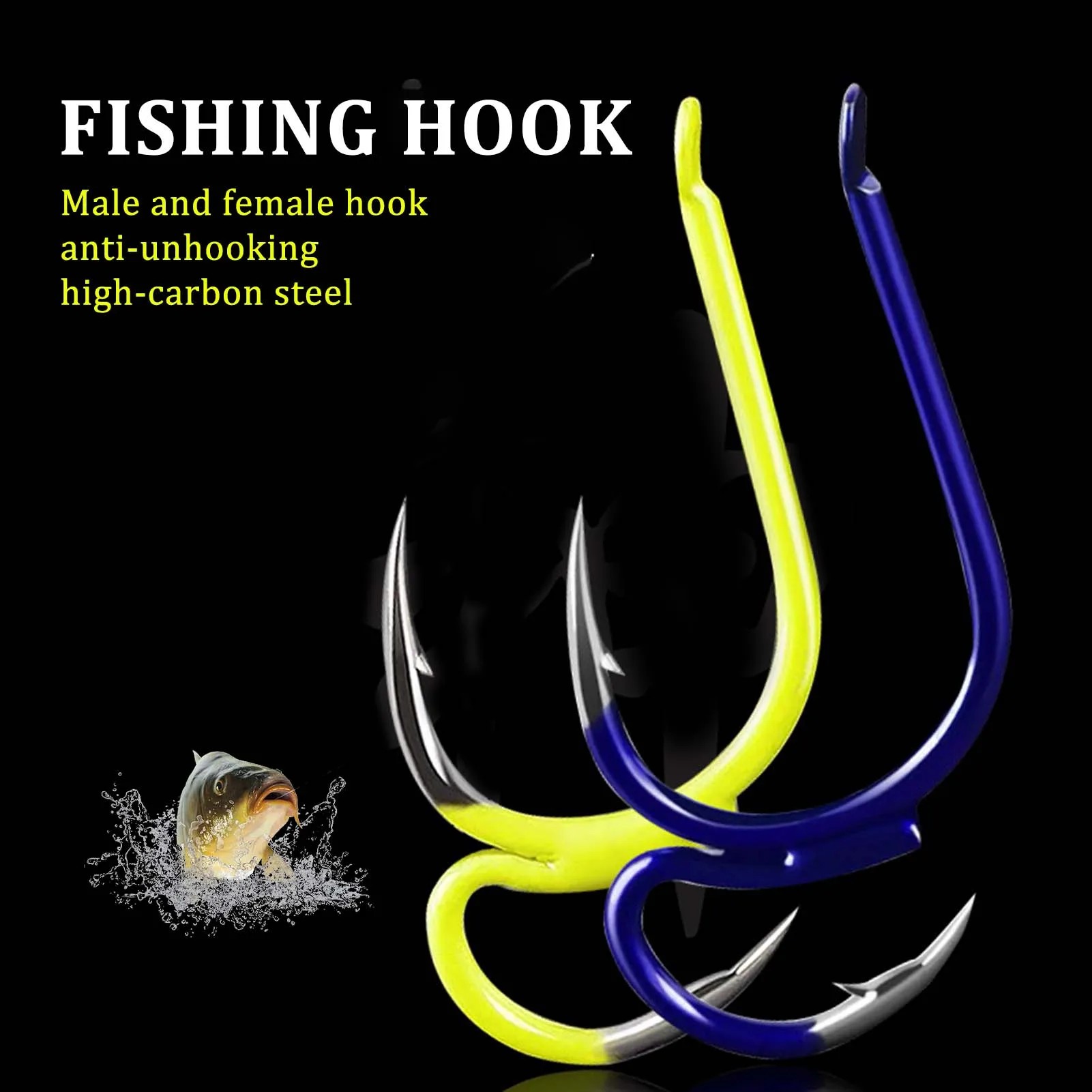 Yeni çift kanca oltalar 10 adet süper keskin yüksek karbonlu çelik dikenli balık oltası kutusu ile hareket kancası büyük balık balıkçılık kancaları