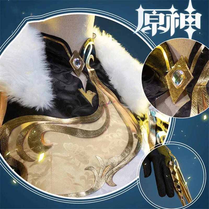 qq023 لعبة GM تأثيري NingGuang زي أحذية شعر مستعار أنيمي هالوين حفلة شيونغسام تشيباو فستان للنساء الفتيات