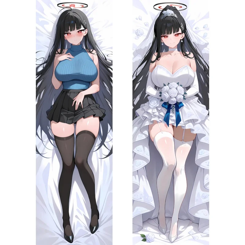Anime Hugging Pillowcase Blue Archive Tsukatsuki Rio Mikamo Neru Hayase Yuuka Dakimakura Body Pillow Cover 2 Way Tricot 160x50cm