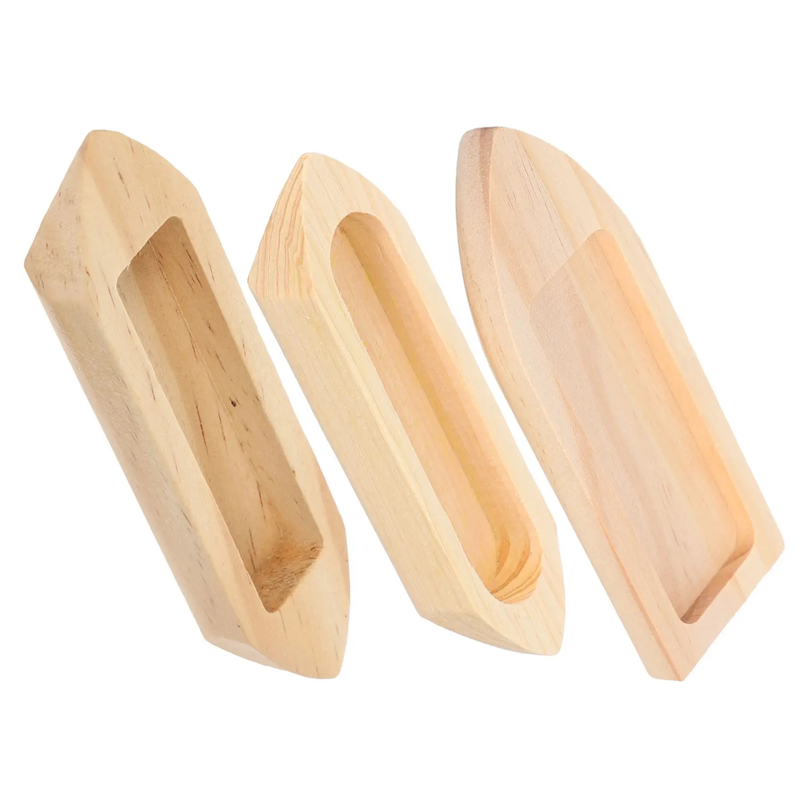 3Pcs Mini Wooden Canoe Unfinished Wood Boat Craft DIY Art Projects Home Office Rustic Decorative Nautical Boat Decor Centerpiece