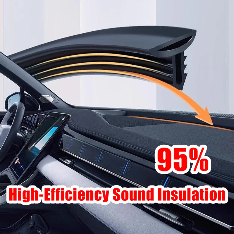 Universal Car Seal Strip - Noise&Dust Proof Rubber Weatherstrip for Windshield, Dashboard Gaps, Eco-Friendly Fits Multi Vehicles