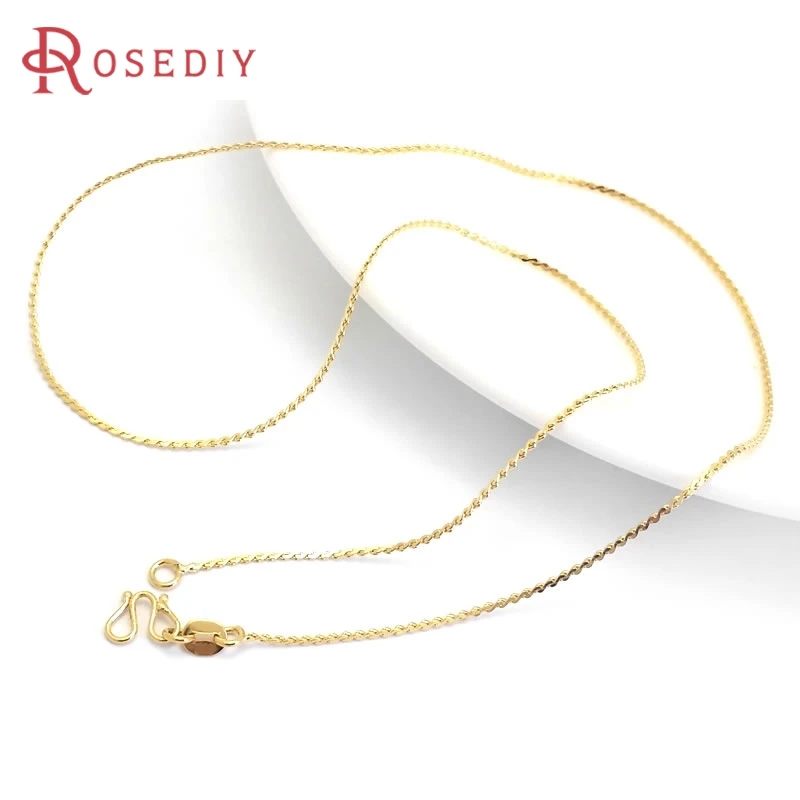 18K Gold Color Copper Finished Necklace Chains High Quality Necklace Accessories Making Materials Rosediy Official Store