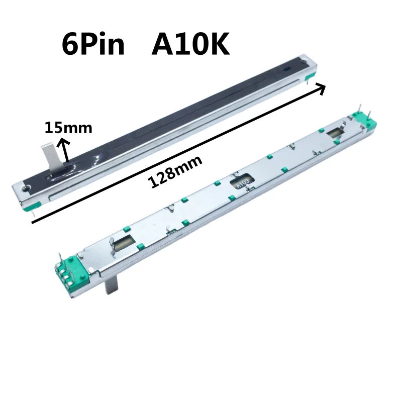 10 pièces, potentiomètre coulissant, A103 A10K,6 broches, longueur totale 128mm, contrôle du Volume sur une console de mélange