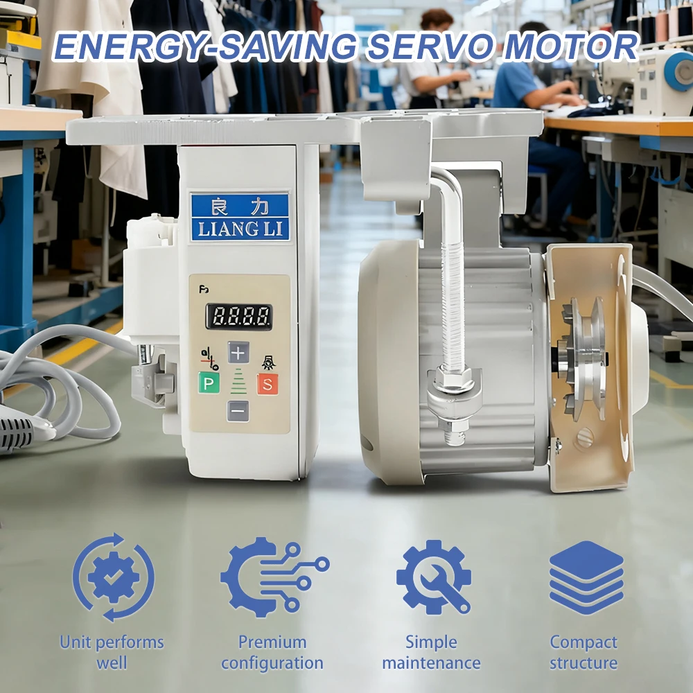 Energy-Saving 220V Servo Motor for Industrial Sewing Machine Direct-Drive Flat Design with Digital Control Panel