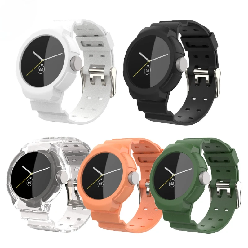 حزام سيليكون متكامل لساعة Google Pixel Watch TPU بلون سادة وحزام متكامل للأعمال