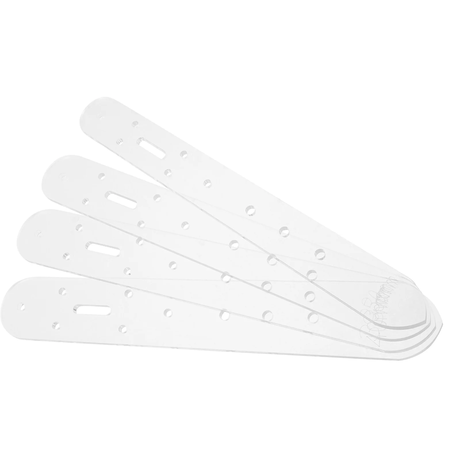 

4pcs Belt Hole Punch Template Transparent Acrylic Precise Positioning Guide For Diy Belt Projects Durable Multisize Punching