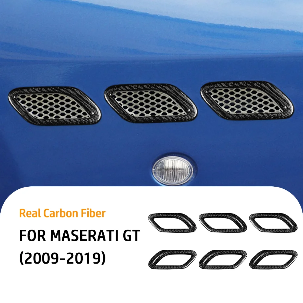 

Real Carbon Fiber Car Front Side Grille Air Intake Fender Vents Grill For Maserati GT 2009 - 2019 Car Exterior Decoration