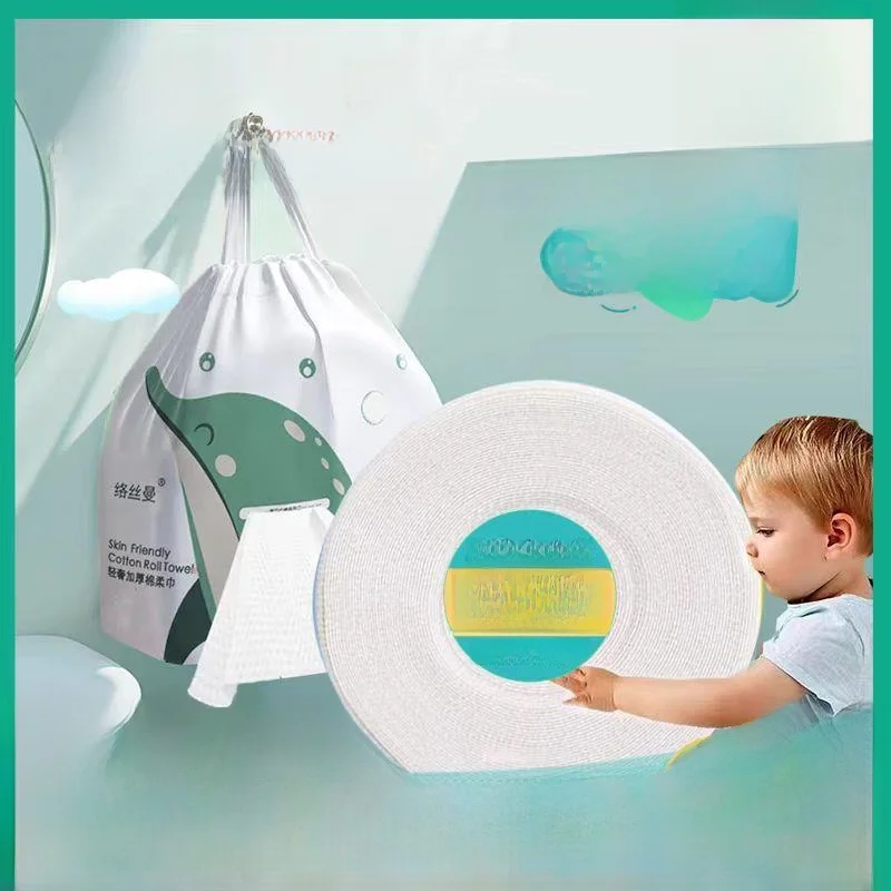Disposable Thickened Face Towels Pearl Pattern Makeup Remover Soft Towel Large Roll Towel for Face Cleaning Home Fabric