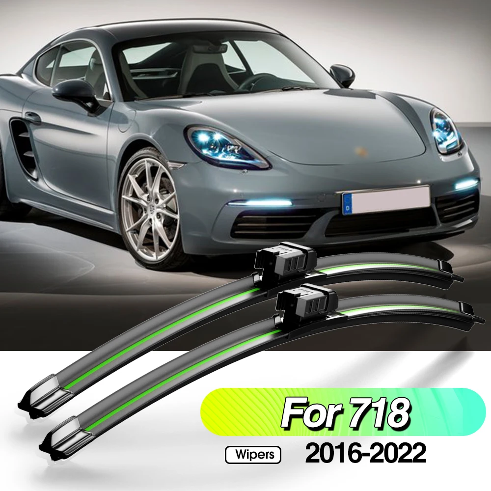 

For Porsche 718 Cayman Boxster 982 2016-2022 2pcs Front Windshield Wiper Blades Windscreen Window Accessories 2018 2019 2021