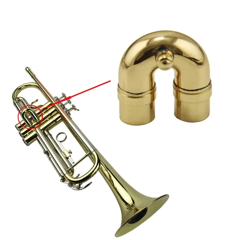 Metal Bend Trumpet Changer Gold Smooth Bright Lightweight Durable Denoise Trumpet Voice Changer Musical Instrument Accessories