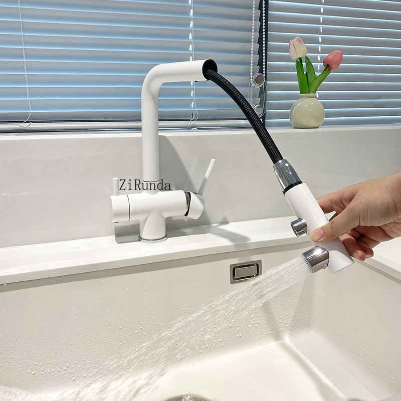 3-In-1 kitchen faucet, pull-out hot and cold vegetable basin sink faucet