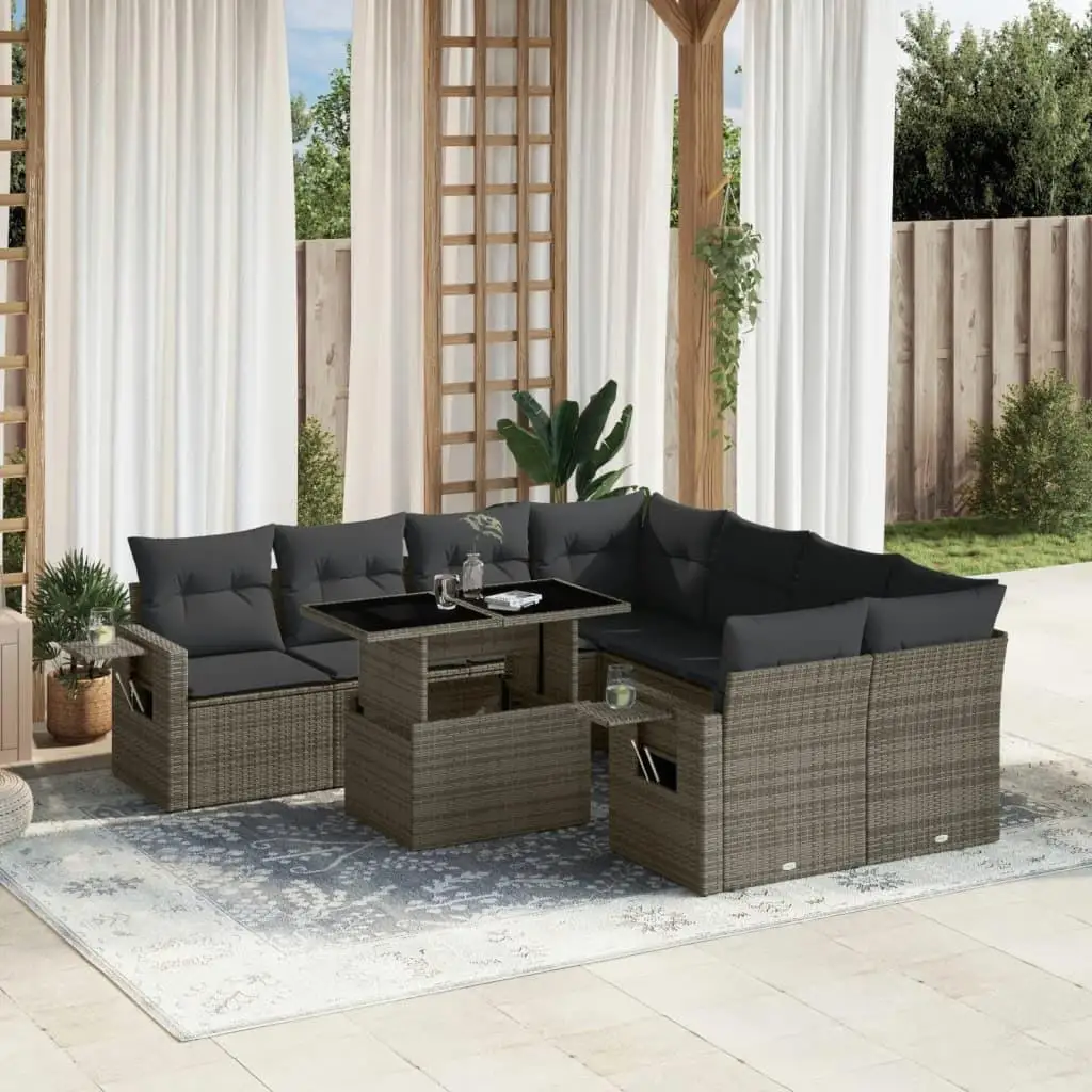 

Cozy Grey Garden Sofa Set with Dark Grey Cushions for Outdoor Relaxation and Comfort