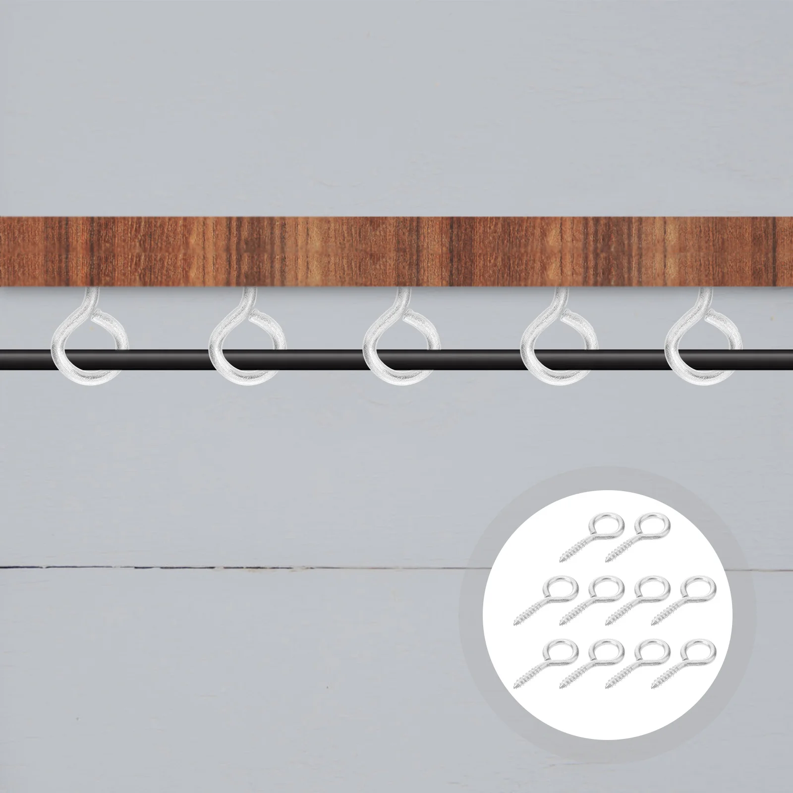 

10Pcs Durable Anti-Rust Eye Screw Hooks Heavy Duty Metal for Office Furniture Easy Mounting Space Saving