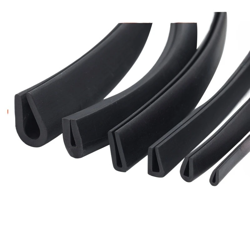 Rubber U Shaped Rubber Edges Sealing Strip Black Protector Edge Sealing For Car Doors, Glass, Metal Panel