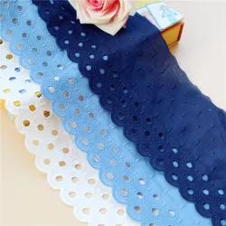 Embroidery Flower Hollow Cotton Cloth Lace Trim, Clothes Cuffs, Skirt Hem Accessories, 2Yard, 12cm Wide