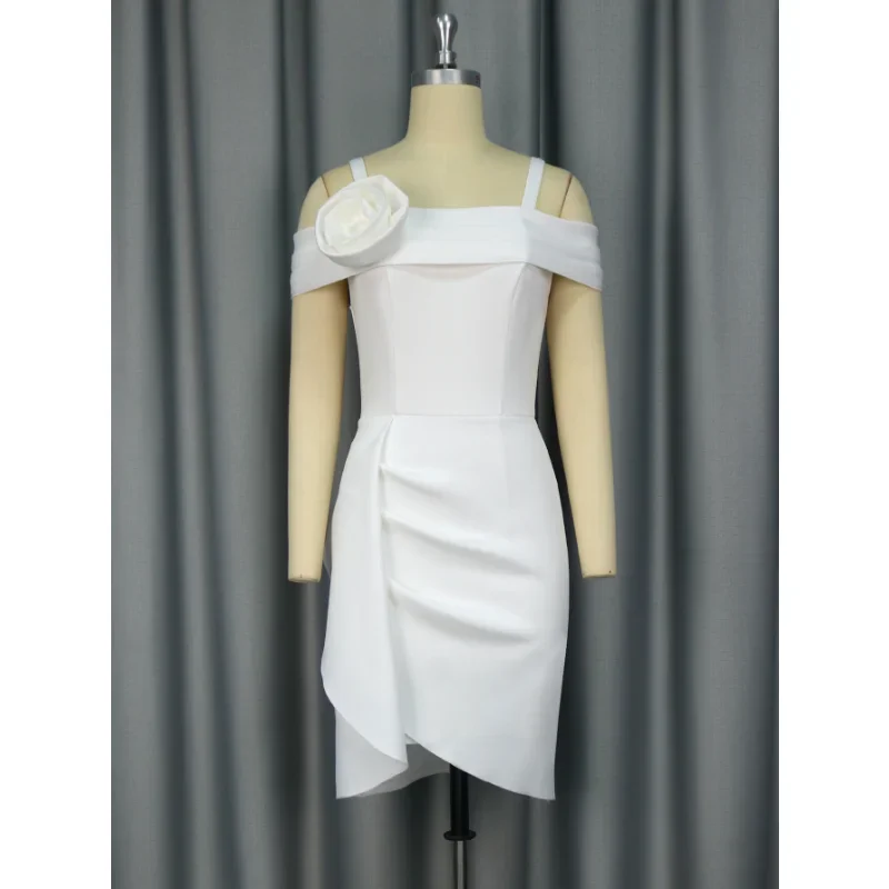 

Customized Prom Dress Shops Near Me Summer Outfits for Women Elegant One Shoulder Strap 3D Flower Formal Gown for Party Wedding