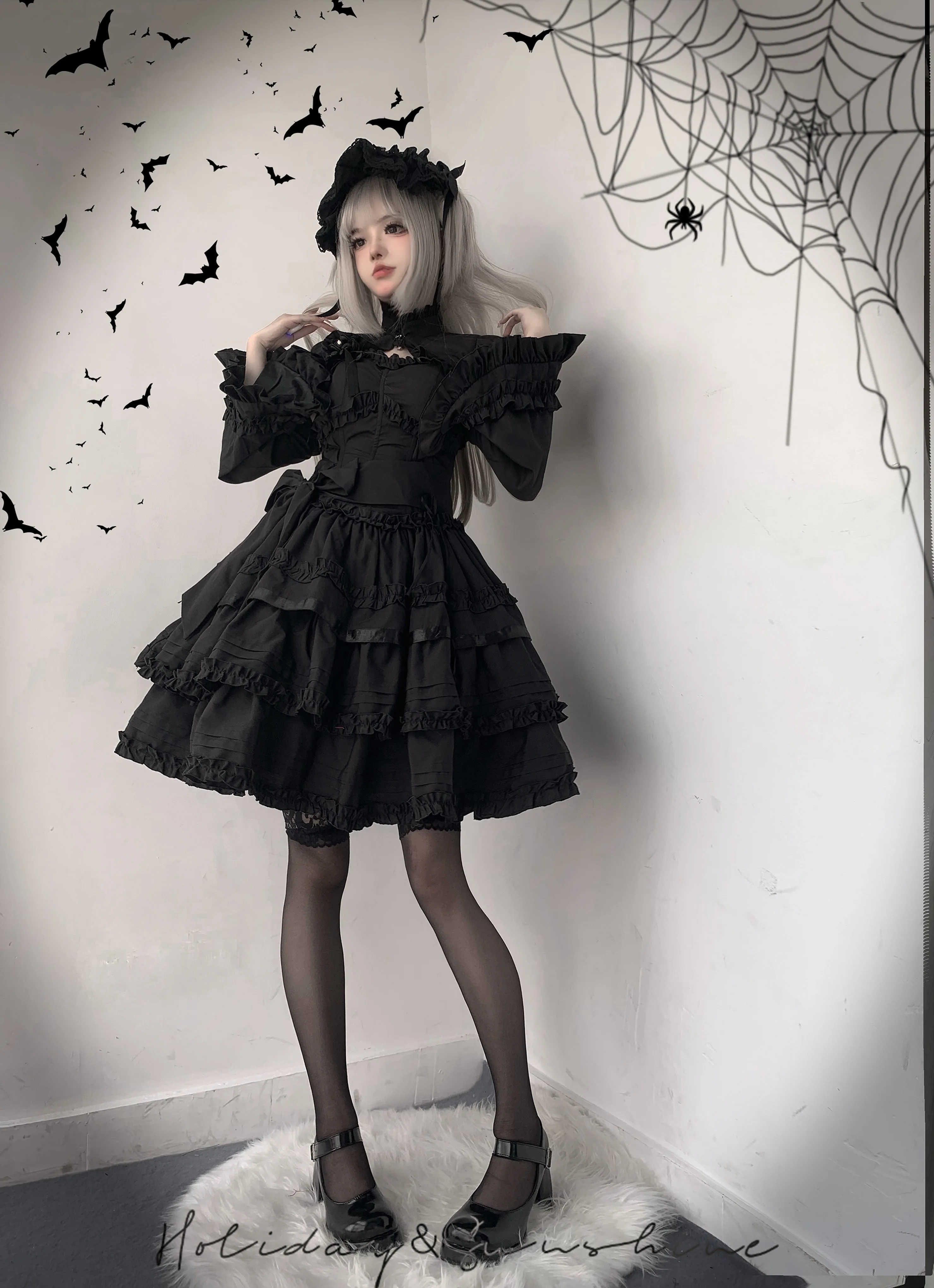 - LiLith - Christmas Gothic Lolita JSK Dress, Short Sleeve Bolero by  Mengfuzi