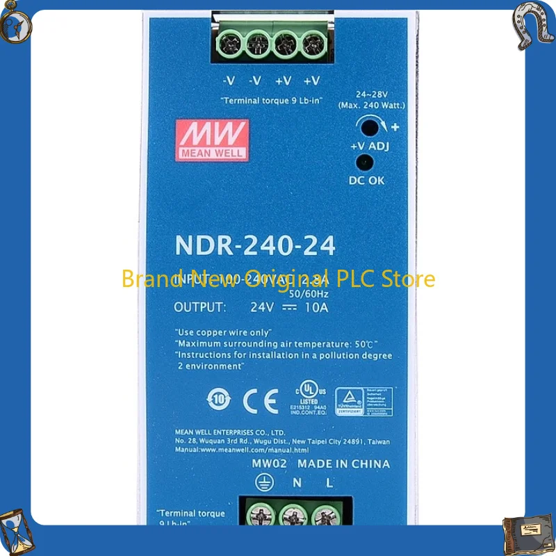 NDR-240-24 Switching Power Supply 220V to 24V DC Transformer 10A Voltage Industrial Control PLC Driven Electric Cabinet