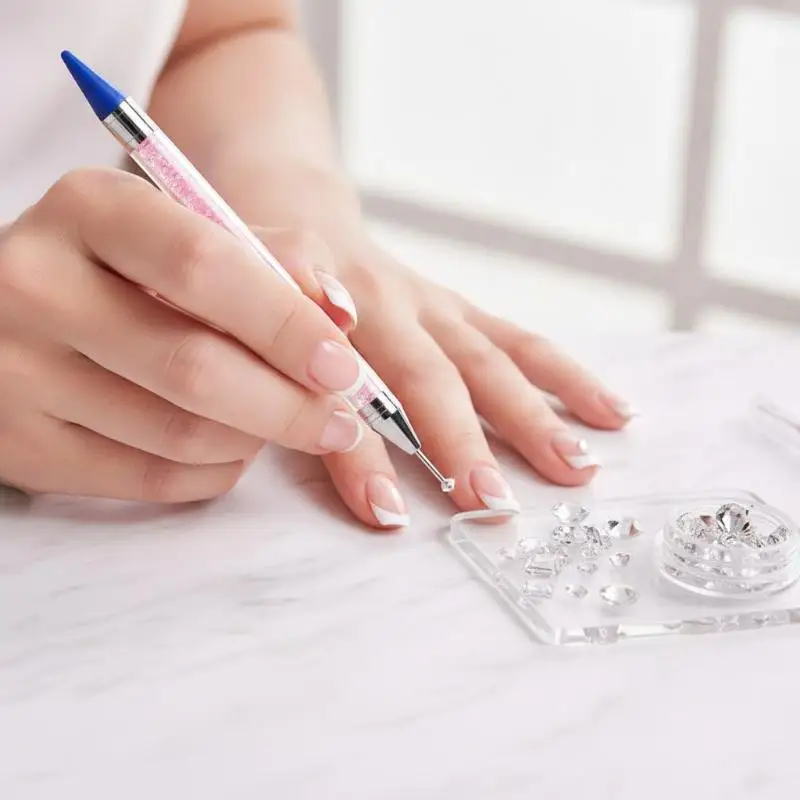 Dual-ended Applicator Pencil Nail Dot Rod Rhinestone Picker Wax Pen Diamond Picker Stick For Rhinestones Dotting Tool