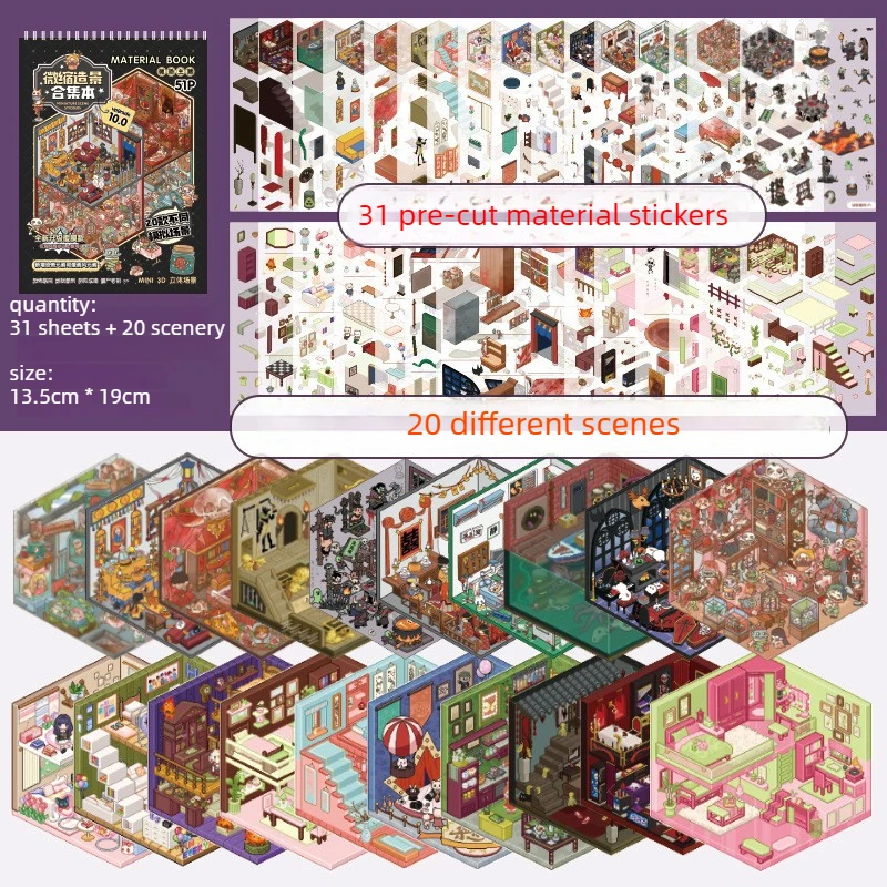 Various Micro Horror Themed 3D Cartoon Stickers