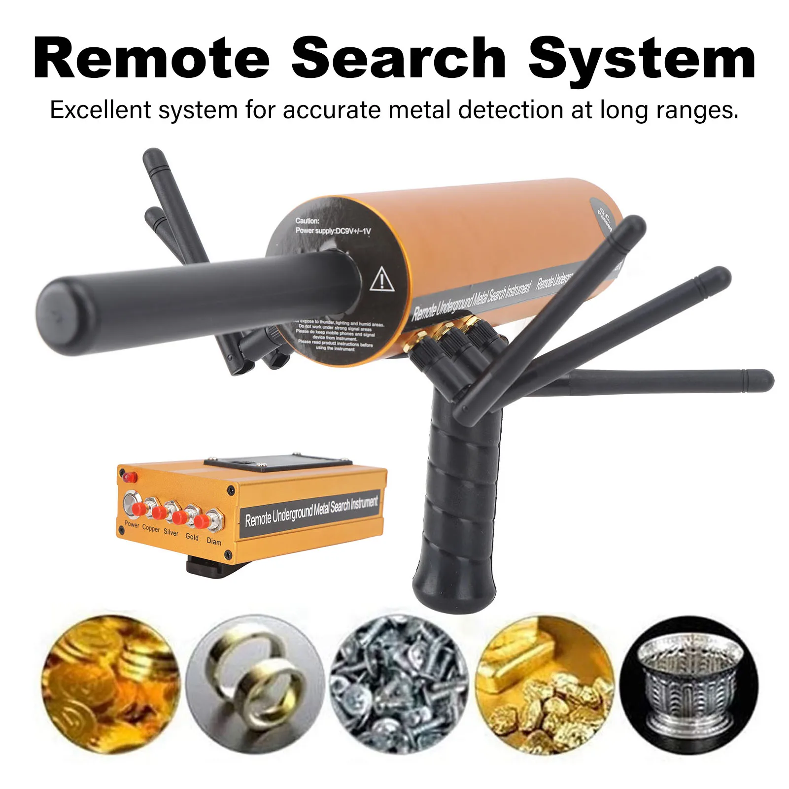 Detector de metais AKS Pinpointer 30m Profundidade 1200m Alcance 6 Antena AKS Localização precisa Detector de ouro