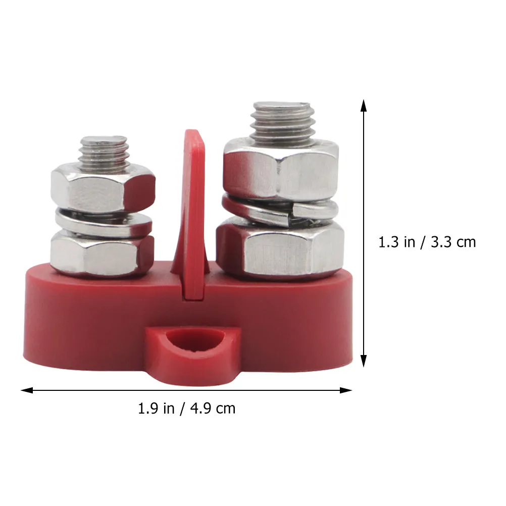 1Set Battery Power Distribution Terminal Block Dual Junction Post Glass Fiber Reinforced Nylon Base for Truck Rv Boat Industrial